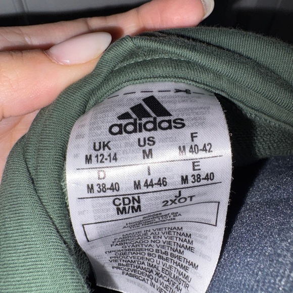 Adidas Women's Green Hoodie with White Logo - Picture 2 of 3
